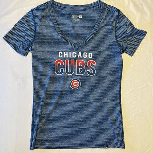 Blue and White Striped Chicago Cubs T-Shirt